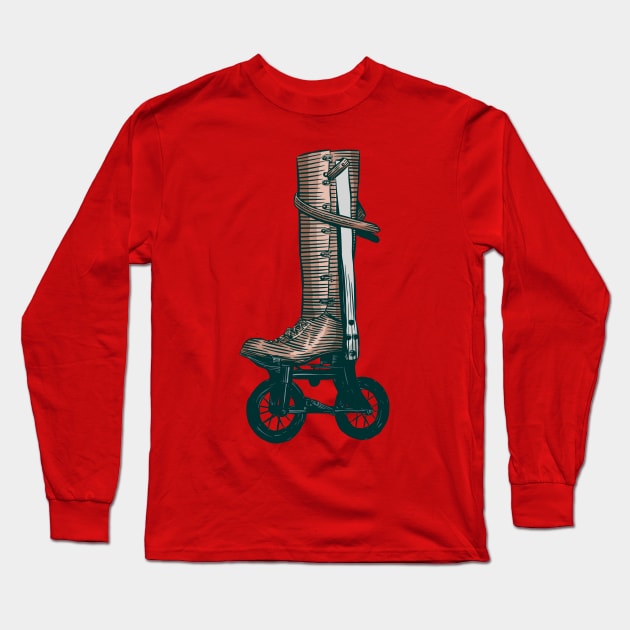 Boot Roller Skate Long Sleeve T-Shirt by jafaris